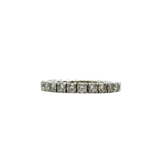 Platinum 1.46ctw Natural Round Diamond Wedding Band Eternity Ring - Image 4