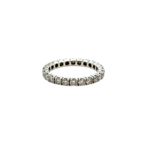 Platinum 1.46ctw Natural Round Diamond Wedding Band Eternity Ring - Image 5