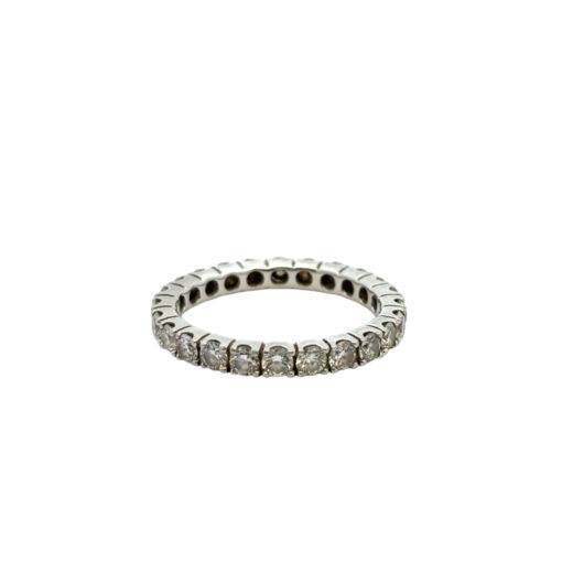 Platinum 1.46ctw Natural Round Diamond Wedding Band Eternity Ring - Image 6