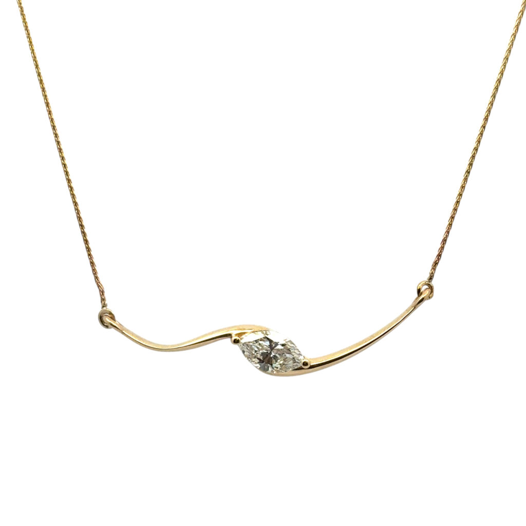 Marquise Diamond Wave Necklace 