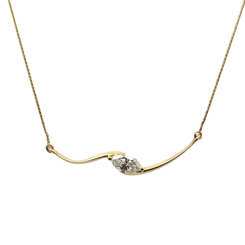 Marquise Diamond Wave Necklace 
