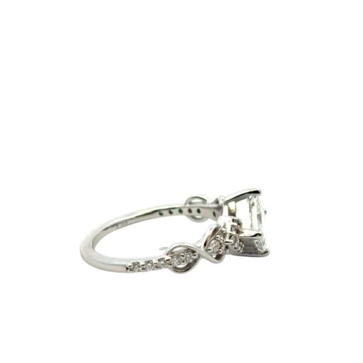 14k White Gold GIA Certified 1.05ct Natural Princess Cut Diamond Engagement Ring  - Image 12
