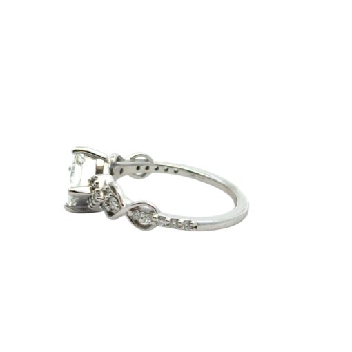 14k White Gold GIA Certified 1.05ct Natural Princess Cut Diamond Engagement Ring  - Image 14