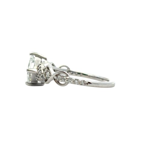 14k White Gold GIA Certified 1.05ct Natural Princess Cut Diamond Engagement Ring  - Image 9