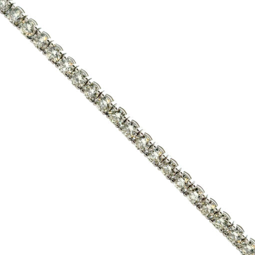 14k White Gold 9.45ctw Natural Diamond Tennis Bracelet - Image 4