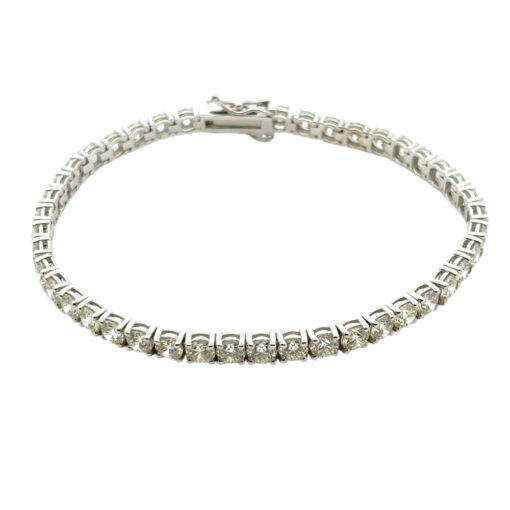 14k White Gold 9.45ctw Natural Diamond Tennis Bracelet - Image 6