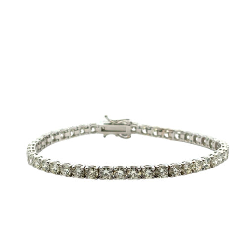 14k White Gold 9.45ctw Natural Diamond Tennis Bracelet - Image 7