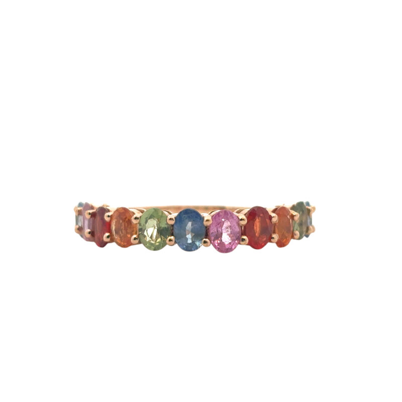 Multicolor Sapphire Halfway Band