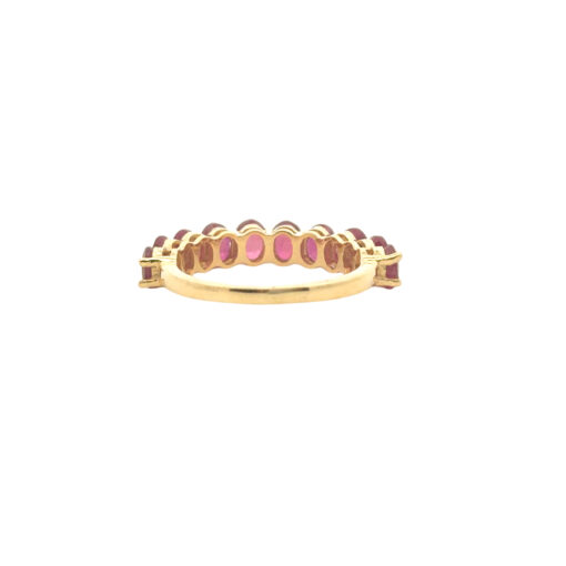 14k Yellow Gold 3ctw Oval Cut Ruby Halfway Ring Band - Image 5