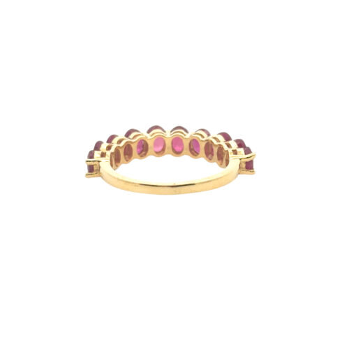 14k Yellow Gold 3ctw Oval Cut Ruby Halfway Ring Band - Image 10