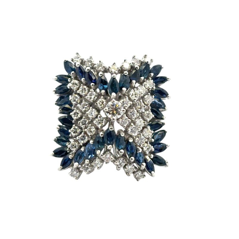 Diamond Sapphire Cocktail Ring