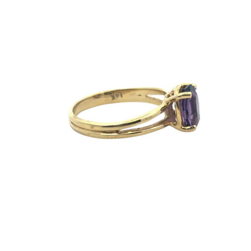 14k Yellow Gold Oval Amethyst Ring - Image 11