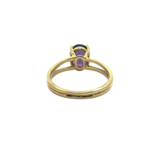14k Yellow Gold Oval Amethyst Ring - Image 12