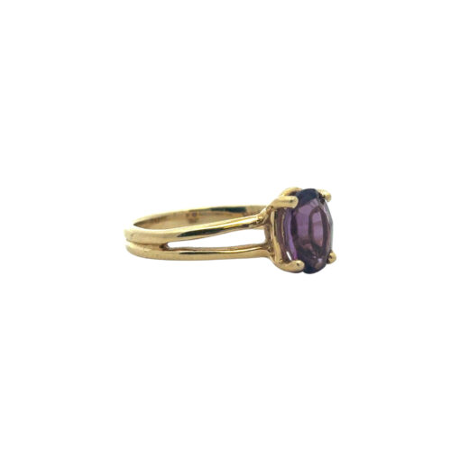 14k Yellow Gold Oval Amethyst Ring - Image 4