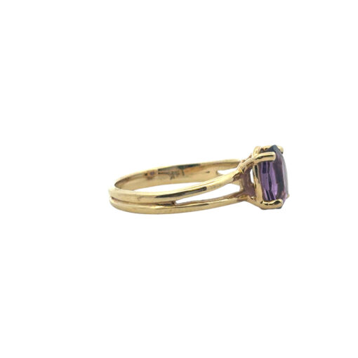 14k Yellow Gold Oval Amethyst Ring - Image 5