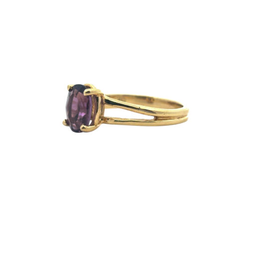 14k Yellow Gold Oval Amethyst Ring - Image 8