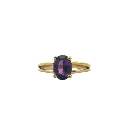 14k Yellow Gold Oval Amethyst Ring - Image 10