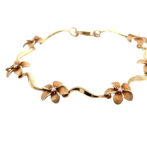 Gold Diamond Flower Bracelet