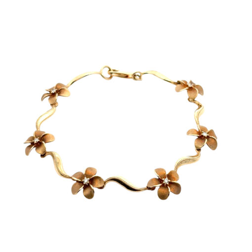 Gold Diamond Flower Bracelet