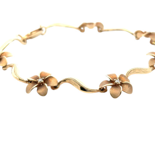 Gold Diamond Flower Bracelet