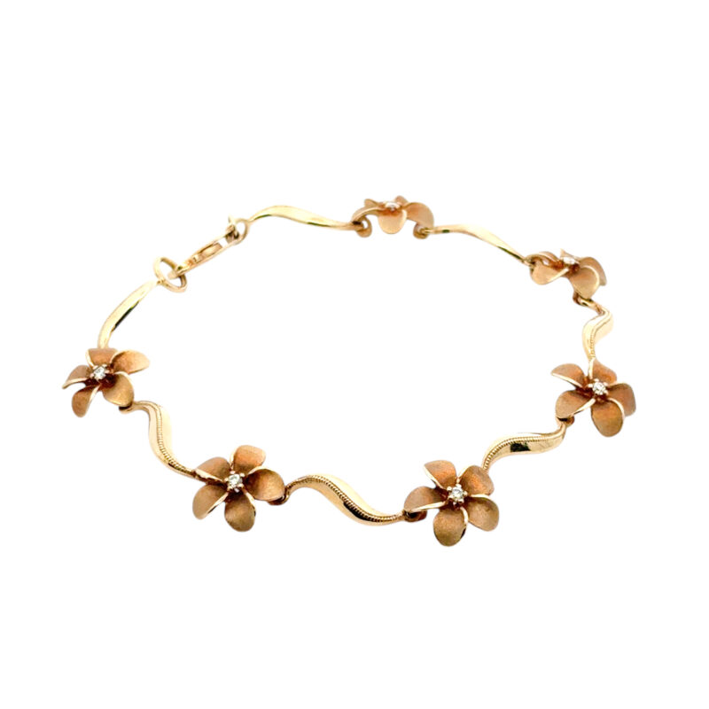 Gold Diamond Flower Bracelet