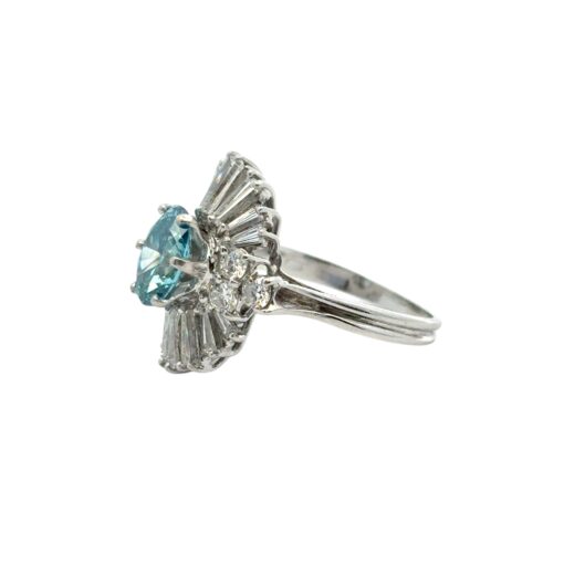 14k White Gold 1ct Blue Irradiated Diamond Solitaire Ring - Image 13