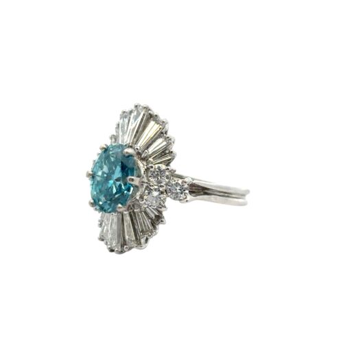 14k White Gold 1ct Blue Irradiated Diamond Solitaire Ring - Image 14