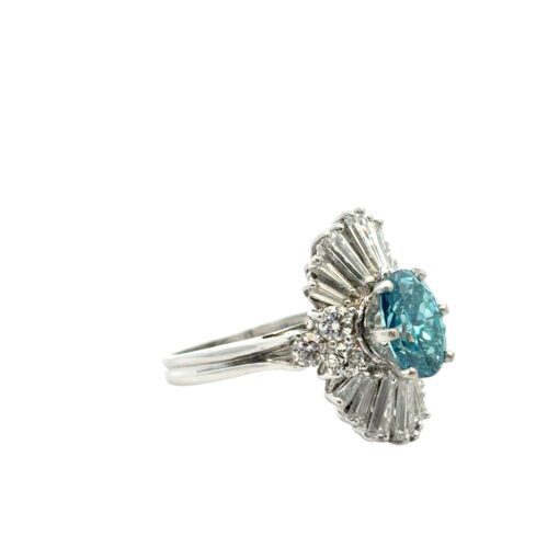 14k White Gold 1ct Blue Irradiated Diamond Solitaire Ring - Image 8