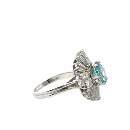 14k White Gold 1ct Blue Irradiated Diamond Solitaire Ring - Image 9