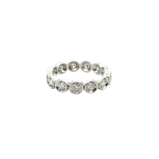 14k White Gold 0.39ctw Natural Round Diamond Eternity Ring - Image 11