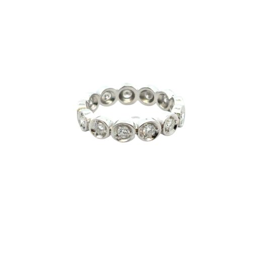 14k White Gold 0.39ctw Natural Round Diamond Eternity Ring - Image 12