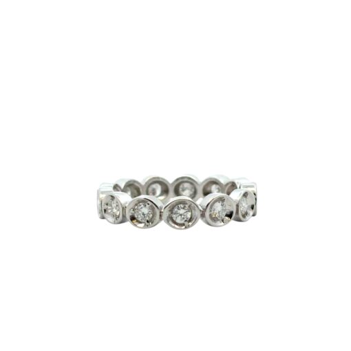 14k White Gold 0.39ctw Natural Round Diamond Eternity Ring - Image 3