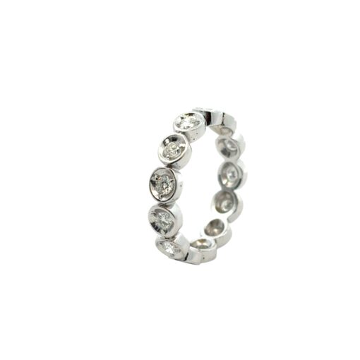 14k White Gold 0.39ctw Natural Round Diamond Eternity Ring - Image 5