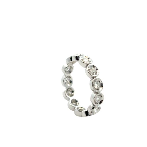 14k White Gold 0.39ctw Natural Round Diamond Eternity Ring - Image 6