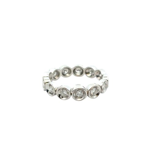 14k White Gold 0.39ctw Natural Round Diamond Eternity Ring - Image 10