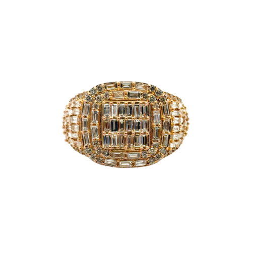 10k Yellow Gold Natural Baguette and Round Diamond Ring - Image 11