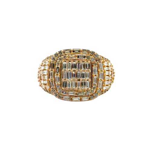 10k Yellow Gold Natural Baguette and Round Diamond Ring - Image 12