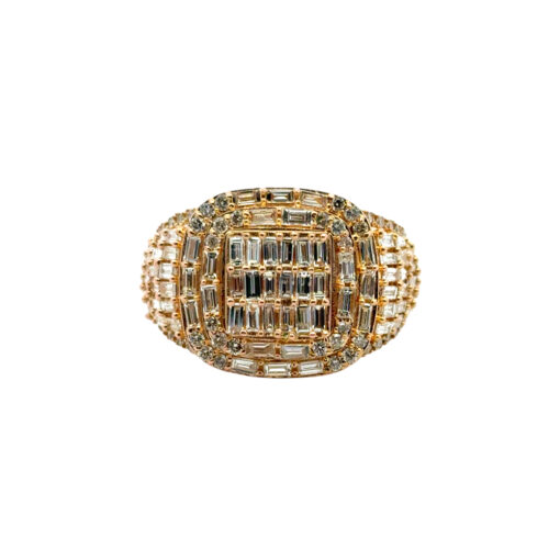 10k Yellow Gold Natural Baguette and Round Diamond Ring - Image 3