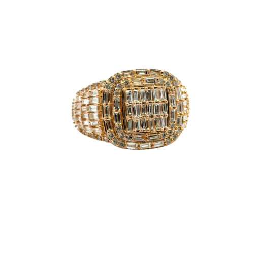 10k Yellow Gold Natural Baguette and Round Diamond Ring - Image 4