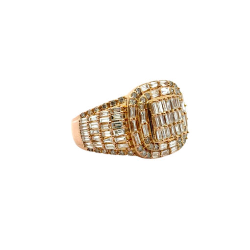 10k Yellow Gold Natural Baguette and Round Diamond Ring - Image 5