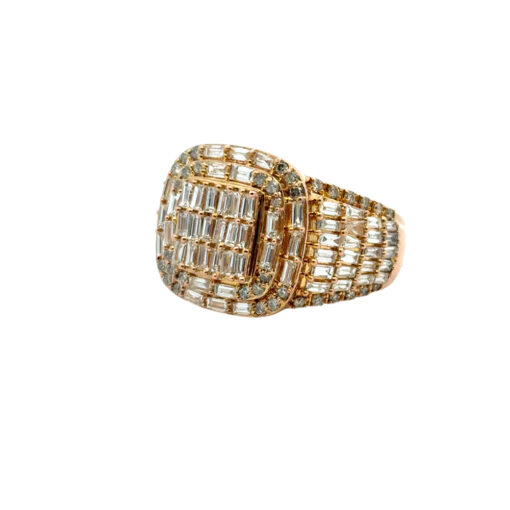 10k Yellow Gold Natural Baguette and Round Diamond Ring - Image 10