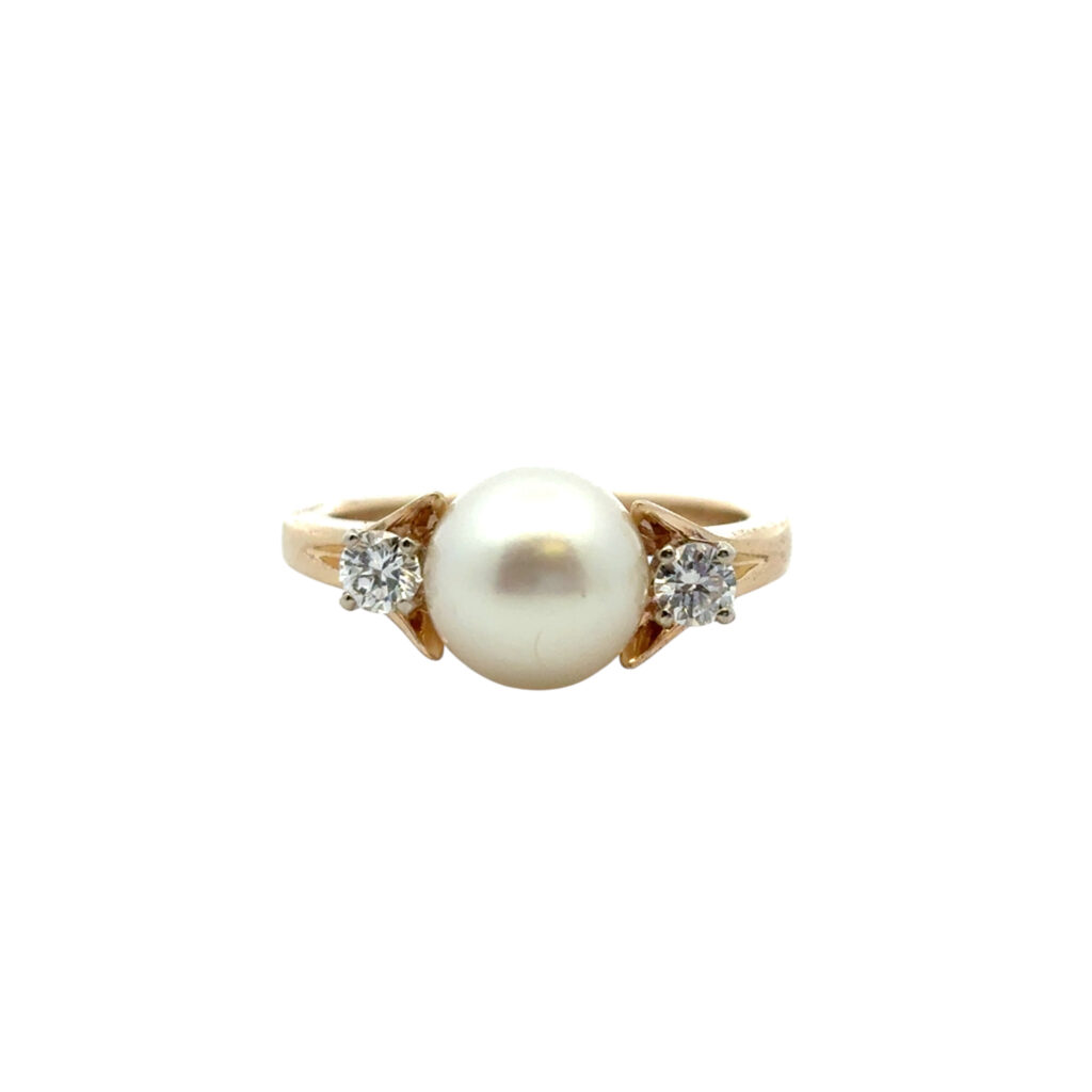 Vintage Pearl Diamond Ring