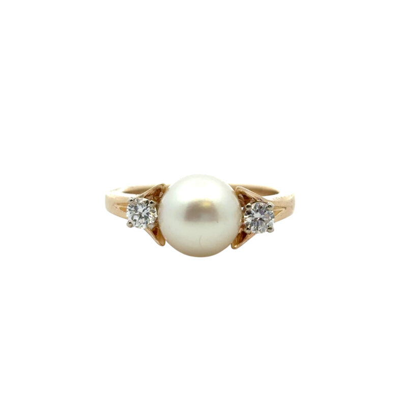 Vintage Pearl Diamond Ring