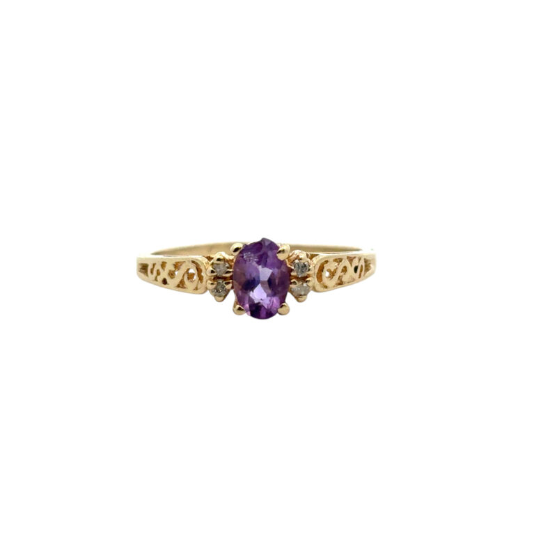Purple Gemstone Diamond Ring