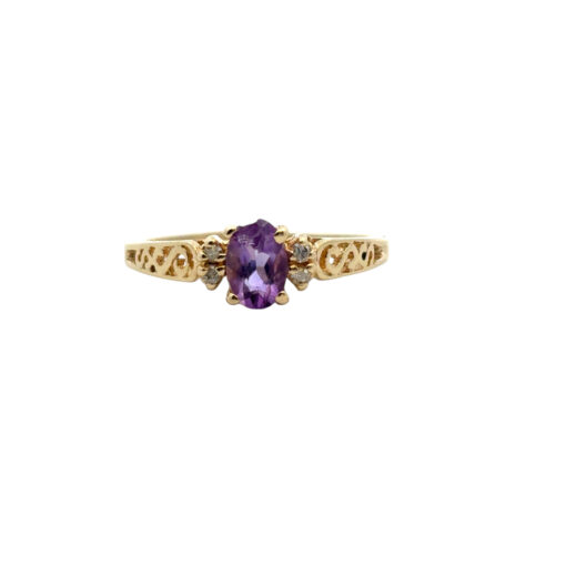 Purple Gemstone Diamond Ring