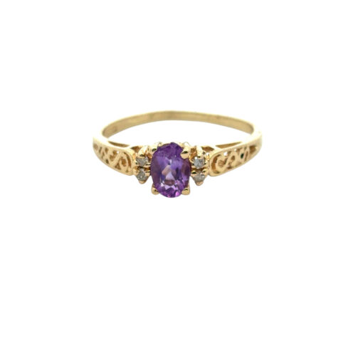 Purple Gemstone Diamond Ring