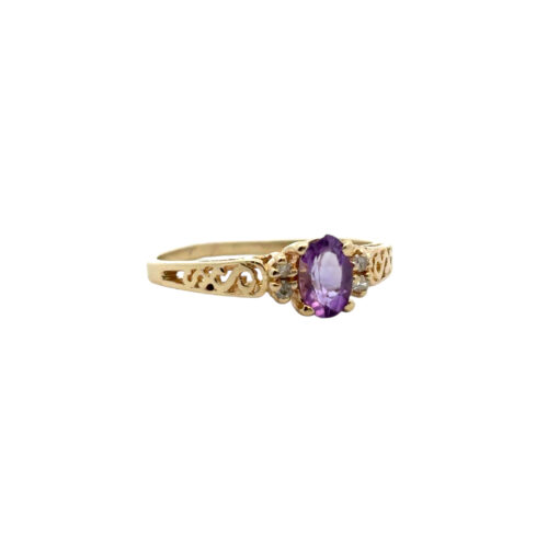 Purple Gemstone Diamond Ring