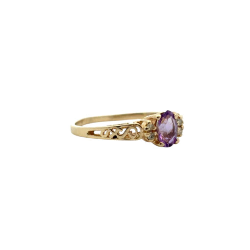 Purple Gemstone Diamond Ring
