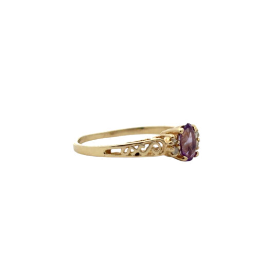 Purple Gemstone Diamond Ring