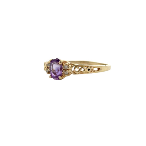 Purple Gemstone Diamond Ring
